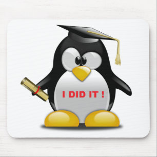 "ICH HABE ES GEMACHT" ABSCHLUSS PENGUIN MOUSEPAD