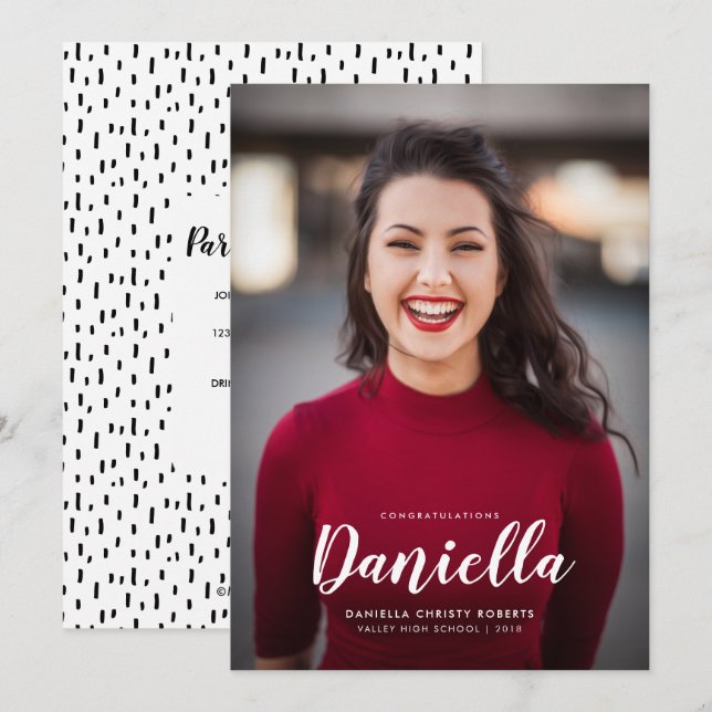 Ich habe es getan! 1 Foto Abschluss Ankündigung (Vorne/Hinten)