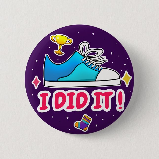Ich habe es getan - 2 1/4" Abzeichen, Lila Button (Vorderseite)