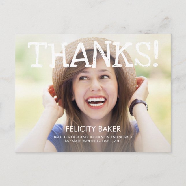 Ich habe es getan! Abschluss Danke Karte (Vorderseite)