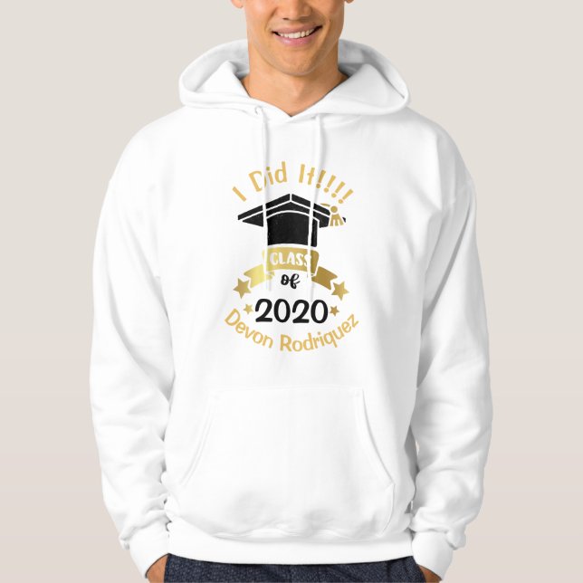 Ich habe es Klasse von 2020 Personalize Edit das J Hoodie (Vorderseite)