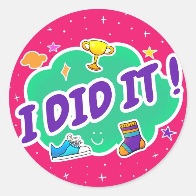 Ich habe es rosa, klassische, runde Aufkleber gema (Vorderseite)