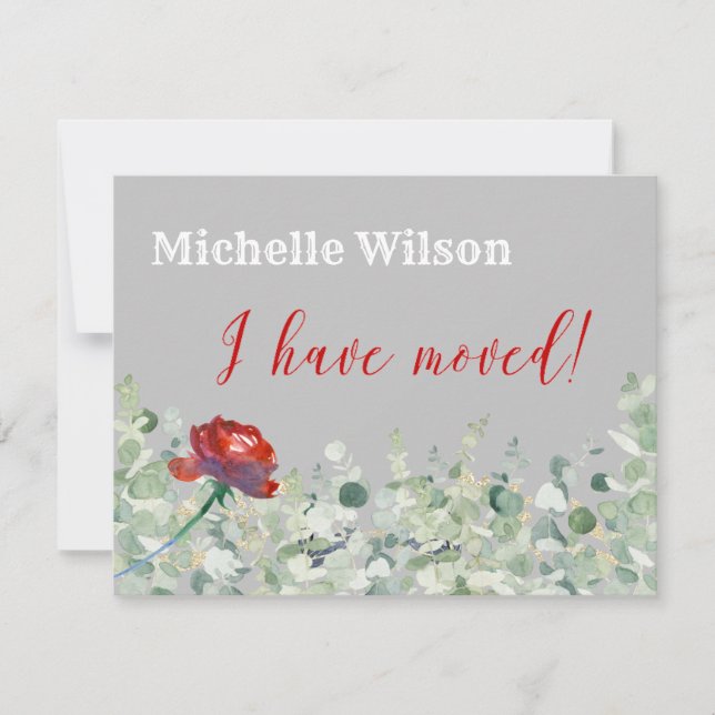 Ich habe Eukalyptus-eleganten Haushalt verschoben Ankündigung (Vorderseite)