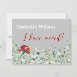 Ich habe Eukalyptus-eleganten Haushalt verschoben Ankündigung