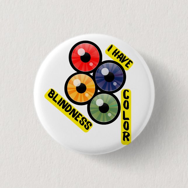 Ich habe Farbblindheit - 4 Augen Button (Vorderseite)