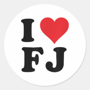Ich habe FJ-Initialen in Liebe F.j. Runder Aufkleber