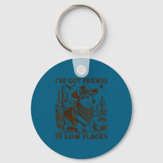Ich habe Freunde an niedrigen Orten Corgi-Vater  Schlüsselanhänger