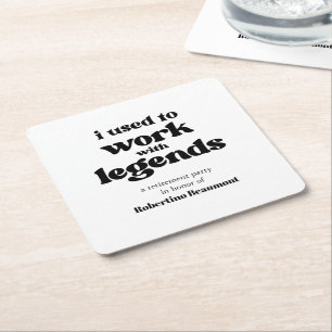 Ich habe früher mit Legenden gearbeitet Lustiger R Rechteckiger Pappuntersetzer