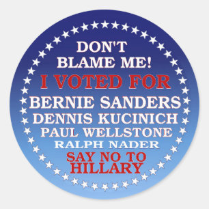 Ich habe für Bernie gestimmt! Runder Aufkleber