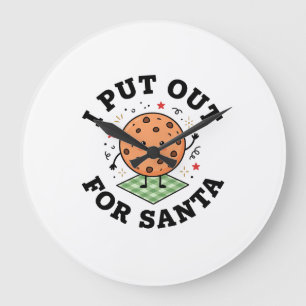 Ich habe für den Weihnachtsmann Weihnachtsplätzche Große Wanduhr