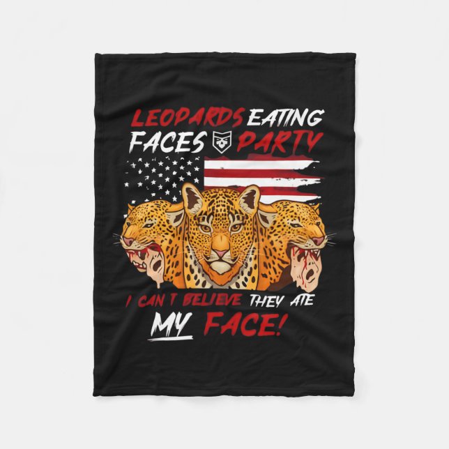 Ich habe für Leoparden gestimmt, die Faces Party F Fleecedecke (Vorderseite)