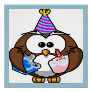 "ICH HABE GEBURTSTAG" EULE POSTER
