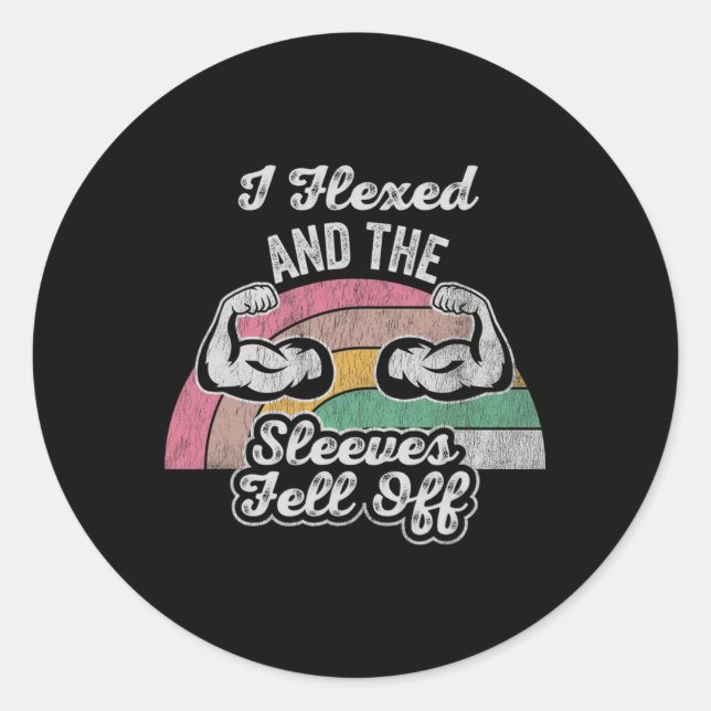 Ich habe geflochten und die Ärmel sind abgefallen Runder Aufkleber (Vorderseite)