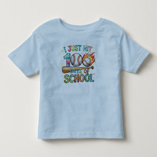 Ich habe gerade 100 Schultage erreicht Baseball 10 Kleinkind T-shirt