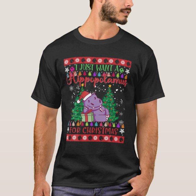Ich habe gerade einen Hippopotamus für Weihnachten T-Shirt (Vorderseite)