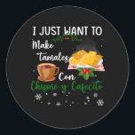Ich habe gerade Gewollt, um Tamales Con Christmas  Runder Aufkleber<br><div class="desc">Kommen Sie aus Mexiko oder haben Wurzeln und Verwandte? Mit Stolz erklären, woher Sie kommen! Stolzes Mutterland / heimat für ihn und sie mit diesem Tee. Heritage Mexico mexikanische Flagge Stolz Patriotische DNA. Mexico Flag Design Mexikanische Flag Rose. Die mexikanische Nationalflagge entwirft eine Rose. Haben wir mexikanische Wurzeln und DNA?...</div>
