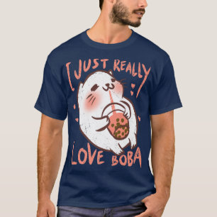 Ich habe gerade Liebe Boba Kawaii Cat Bubble Tea W T-Shirt