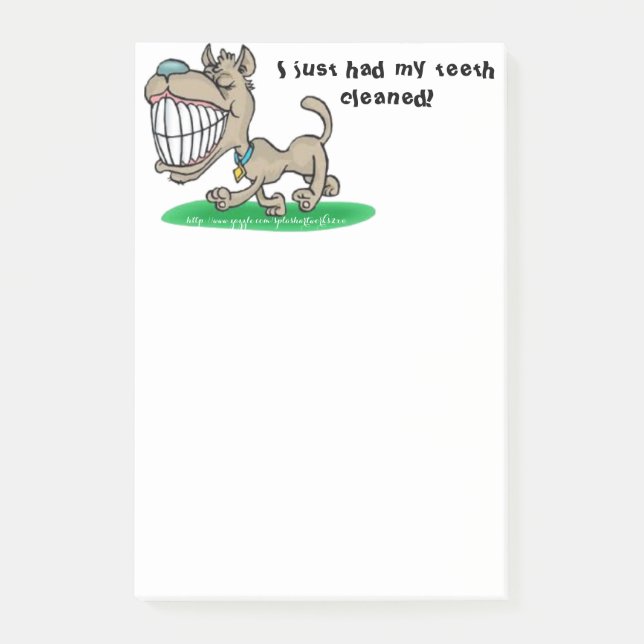 "Ich habe gerade meine Zähne gereinigt." Post-it Klebezettel (Vorderseite)