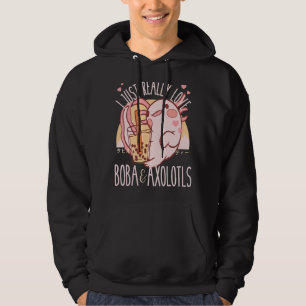 Ich habe gerade wirklich Boba und Axolotl Liebe Hoodie