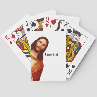 Ich habe gesehen, dass Jesus Karten gespielt hat Spielkarten