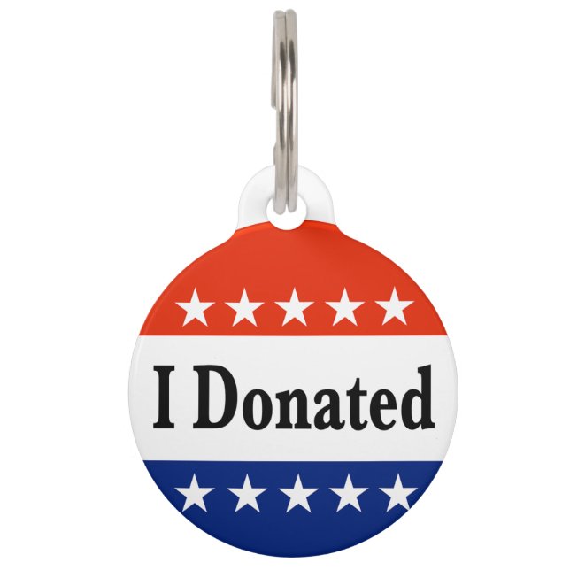 Ich habe gespendet haustiermarke (Vorderseite)