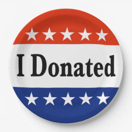 Ich habe gespendet pappteller