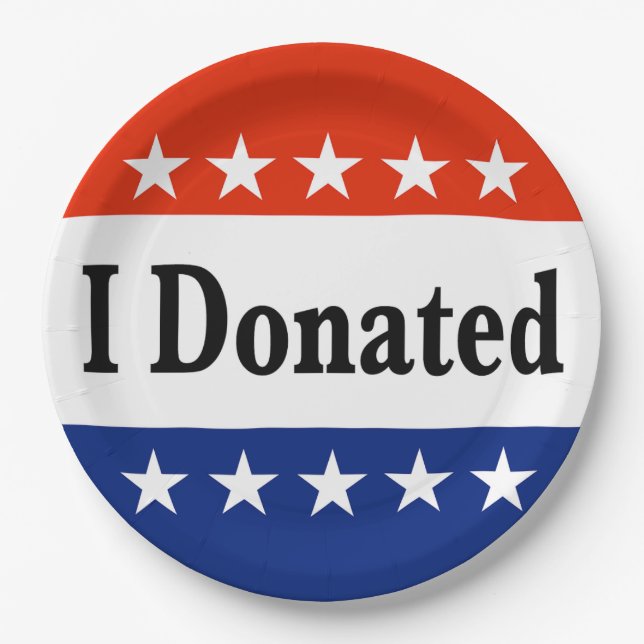 Ich habe gespendet pappteller (Vorderseite)