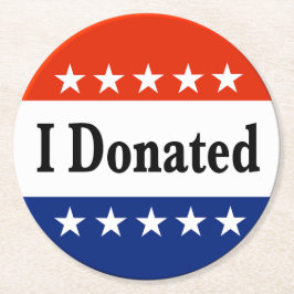 Ich habe gespendet runder pappuntersetzer
