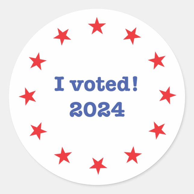 Ich habe gewählt! 2024 runder aufkleber (Vorderseite)