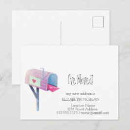 Ich habe gewechselt, Wasserfarbe Postfach neue Adr Ankündigungspostkarte