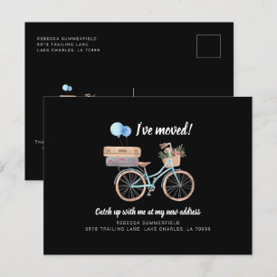 Ich habe Girly Bike umgezogen und die Adresse geän Ankündigungspostkarte