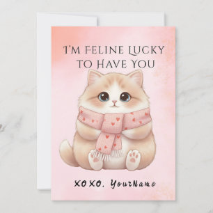 Ich habe Glück, dich zu haben Katzen Valentinstags Feiertagskarte