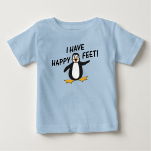 Ich habe glückliche Füßeniedlichen Penguin Baby T-shirt