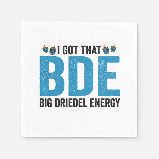 Ich habe Got, dass Big Dreidel Energy Funny Judenu Serviette (Vorderseite)
