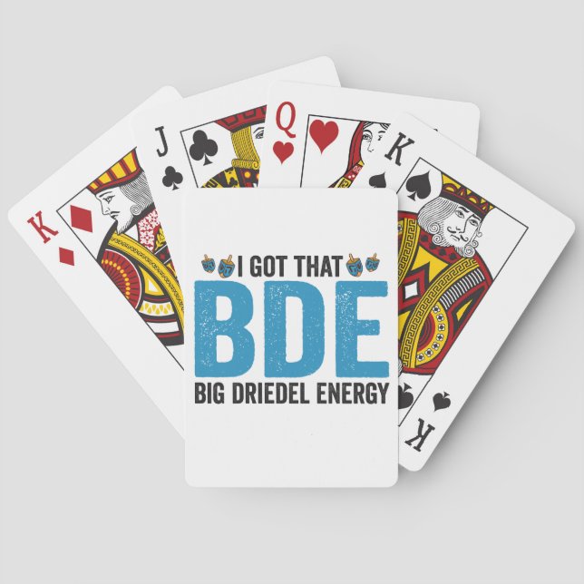 Ich habe Got, dass Big Dreidel Energy Funny Judenu Spielkarten (Rückseite)