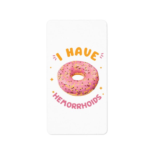 Ich habe Hämorrhoiden Adressaufkleber (Vorne)