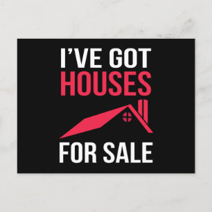 Ich habe Häuser zum Verkauf Funny Real Anwesen Gra Postkarte