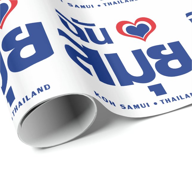 Ich habe Herz (Koh Samui Liebe Thailand) Geschenkpapier (Rolleneckpunkt)