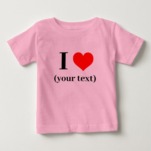 ICH HABE HERZEN! Baby Fine Jersey T - Shirt - Rosa (Vorderseite)