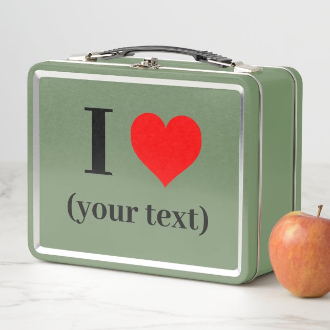 ICH HABE HERZEN! Metal Lunchbox - grün (Beispiel)