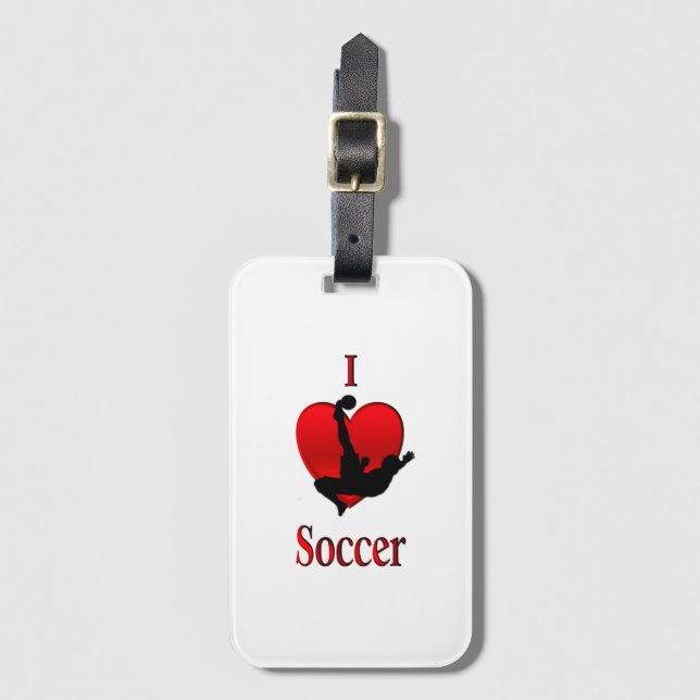 Ich habe Herzsoccer Gepäckanhänger (Vorderseite Vertikal)