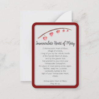 "Ich habe heute für dich gelobt" Unbeflecktes Herz Mitteilungskarte