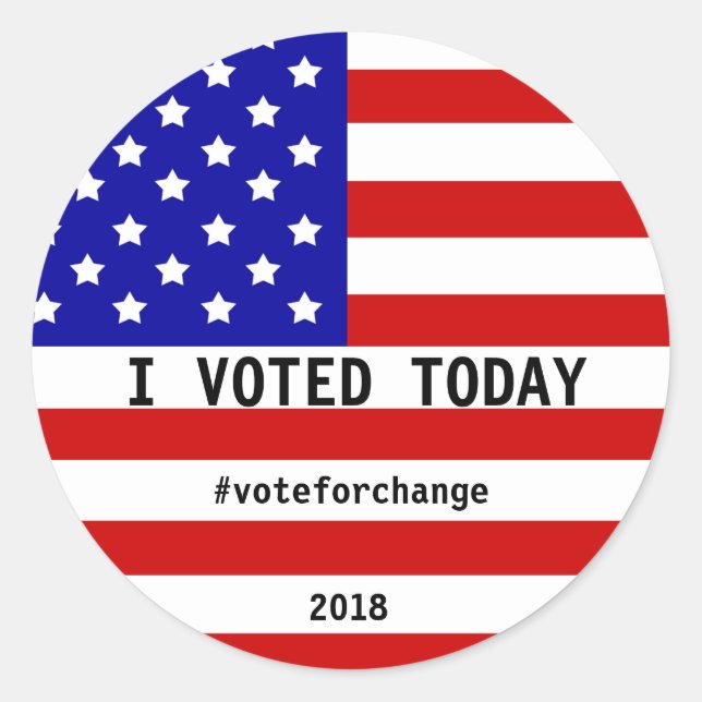 Ich habe heute für die US-Flaggenwahl gestimmt Runder Aufkleber (Vorderseite)