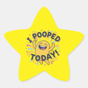 ICH HABE HEUTE GEPUPST - Stern Sticker