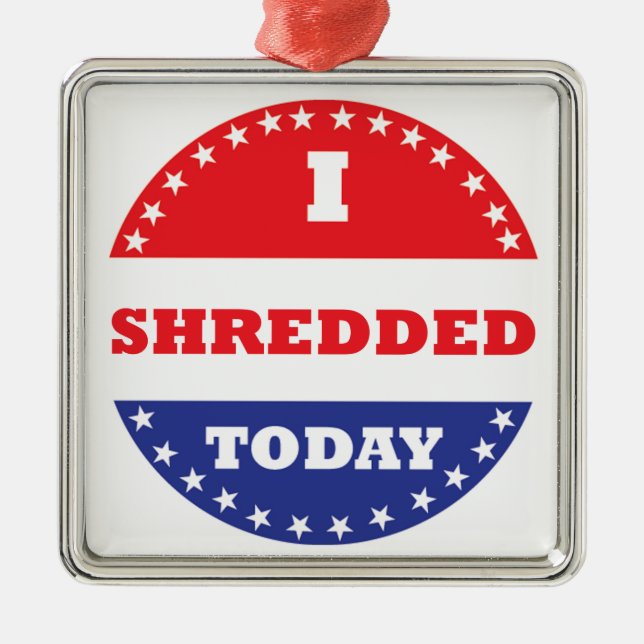 Ich habe heute geschreddert silbernes ornament (Vorne)