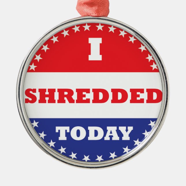 Ich habe heute geschreddert silbernes ornament (Vorne)