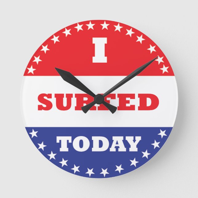 Ich habe heute gesurft runde wanduhr (Vorderseite)