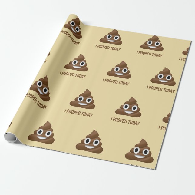 Ich habe heute Poo Emoji Gekackt Geschenkpapier (Ungerollt)