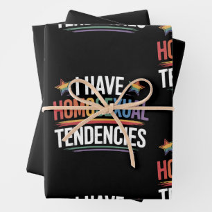 Ich habe homosexuelle Neigungen LGBTQ Stolz Regenb Geschenkpapier Set
