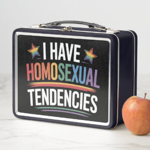 Ich habe homosexuelle Tendenzen LGBTQ Pride Rainbo Metall Brotdose